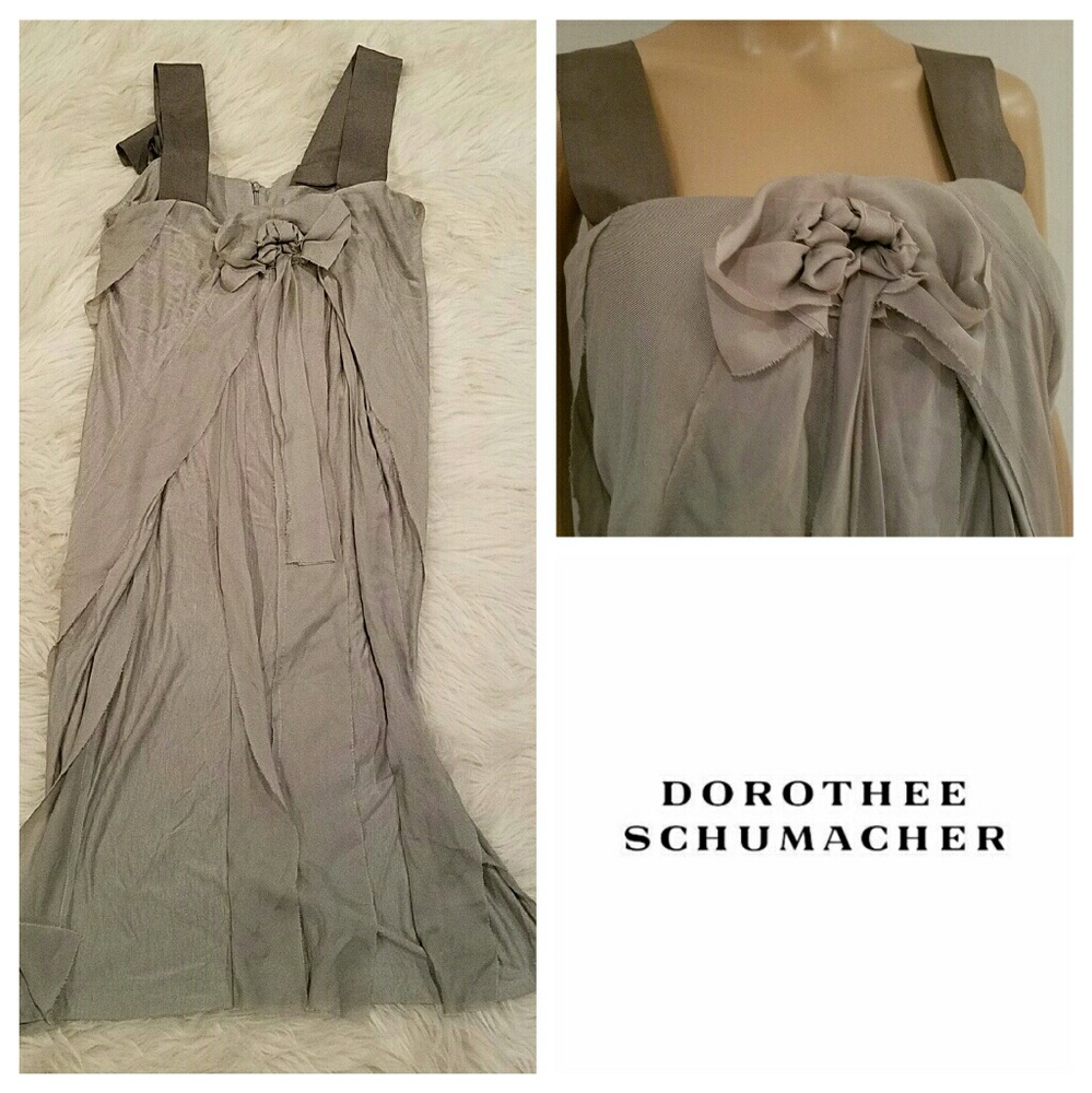 $770 DOROTHEE Schumacher Draped Rosette Dress